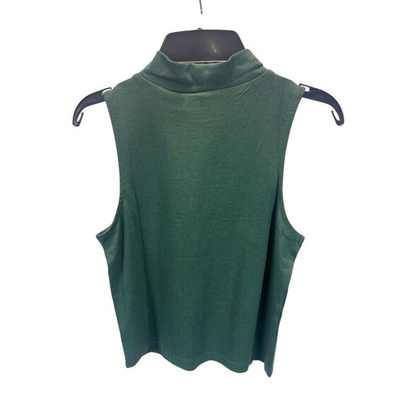 Silver Jeans Co. Sleeveless Mock Neck Green Knit Top Size M Casual Office - Picture 5 of 9